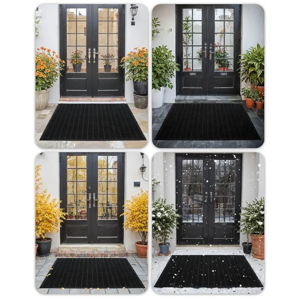 Black Outdoor Entrance Mat - Durable Home Accent